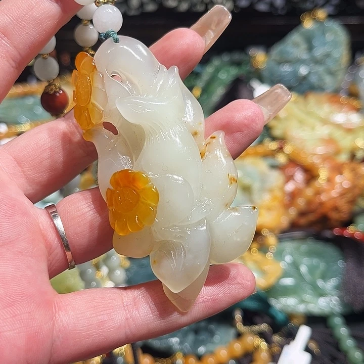 岫玉未镶嵌毛衣链红***海