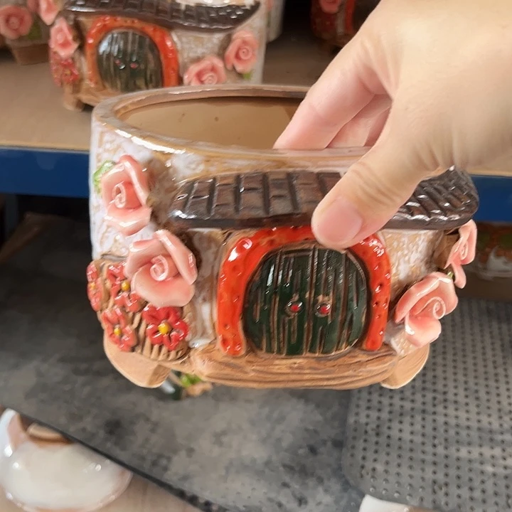 紫砂花盆粗陶材质多肉花盆