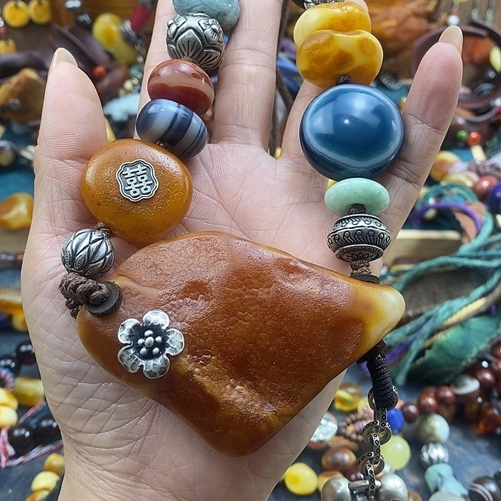 蜜蜡未镶嵌项链项链