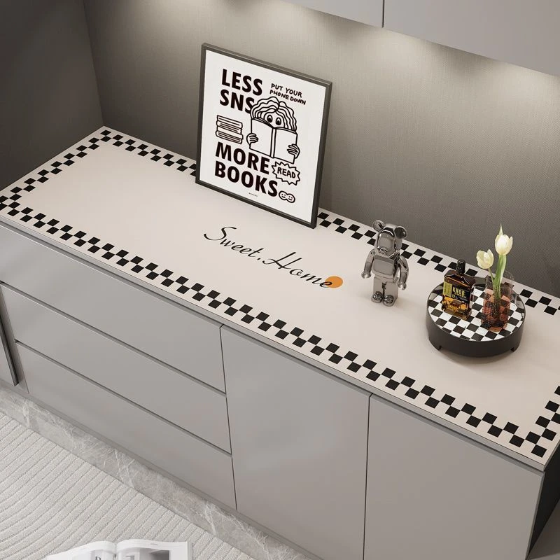 轻奢电视柜台面鞋柜皮革长方形免洗桌垫电视柜桌布餐边柜垫子台垫