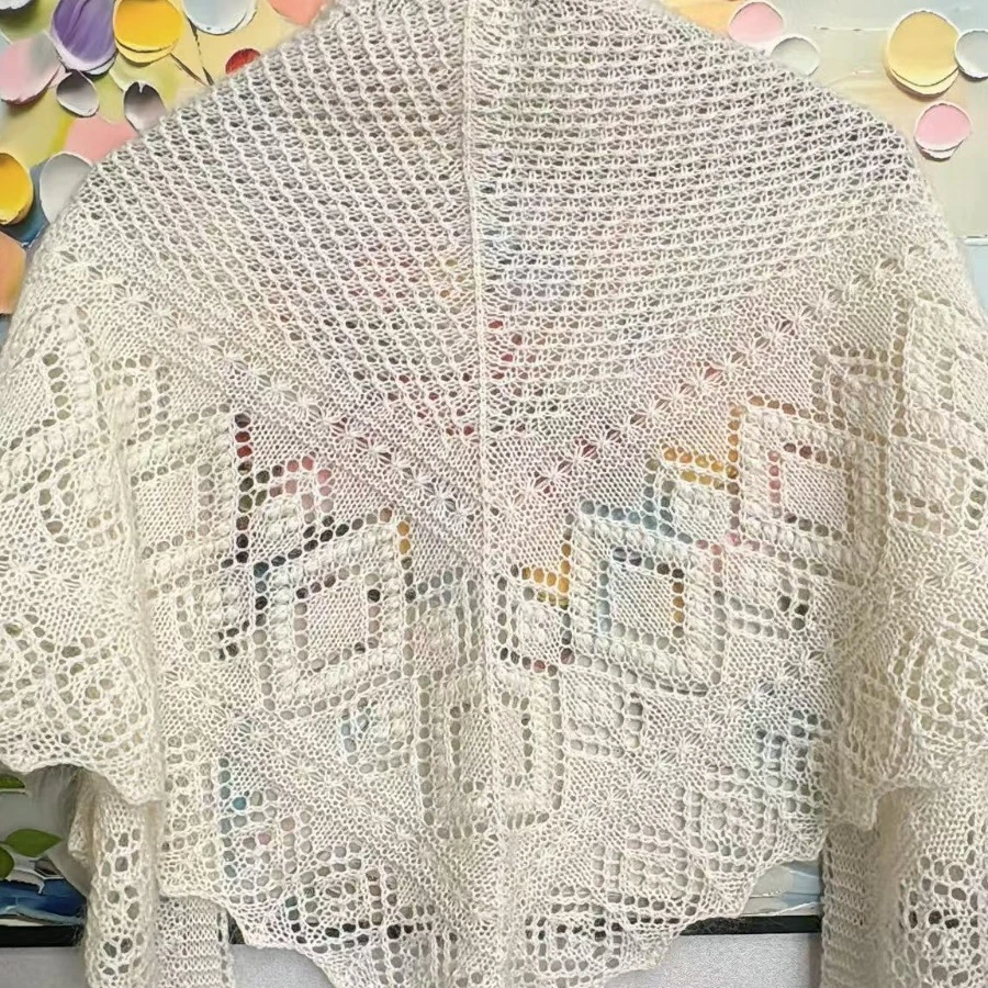 豆芽家➕棒针款设得兰系列披肩《米瑞尔达》