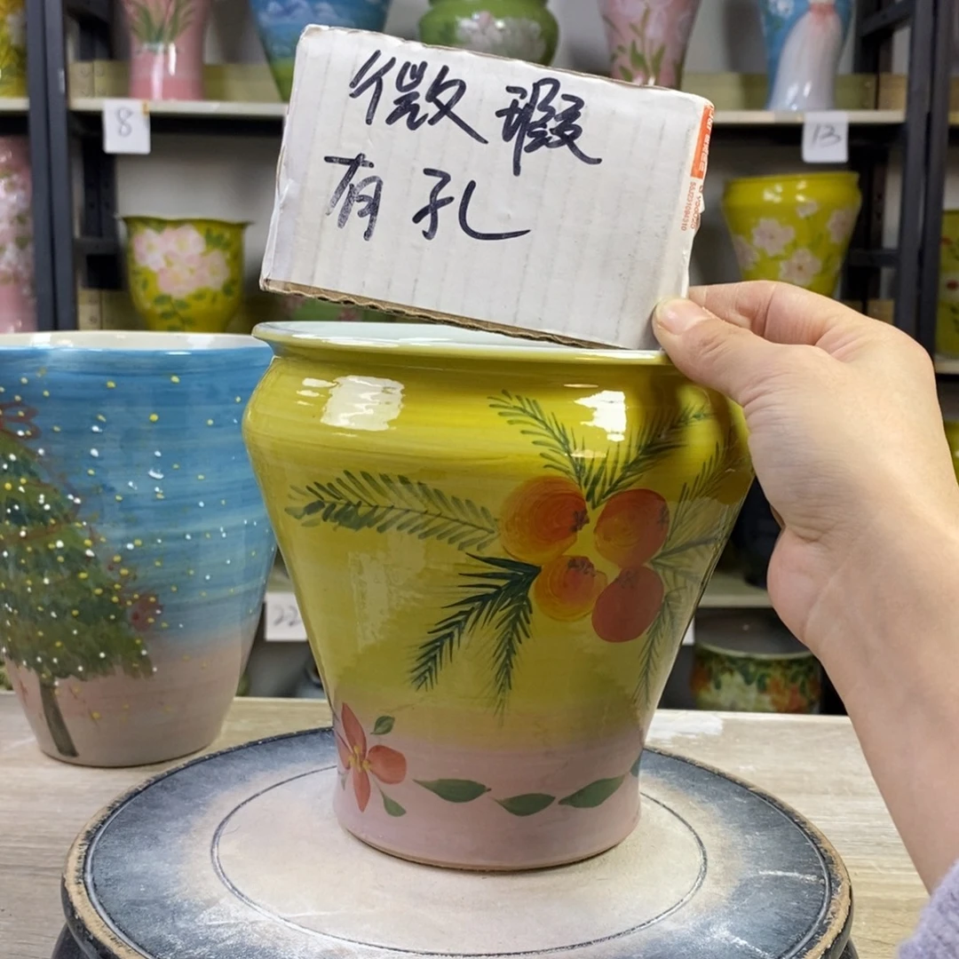 景德镇手工手绘陶瓷花盆