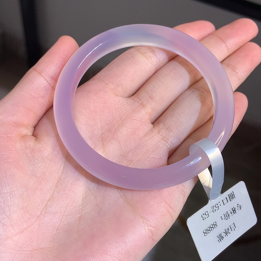 玛瑙/玉髓未镶嵌手镯1 白冰紫
