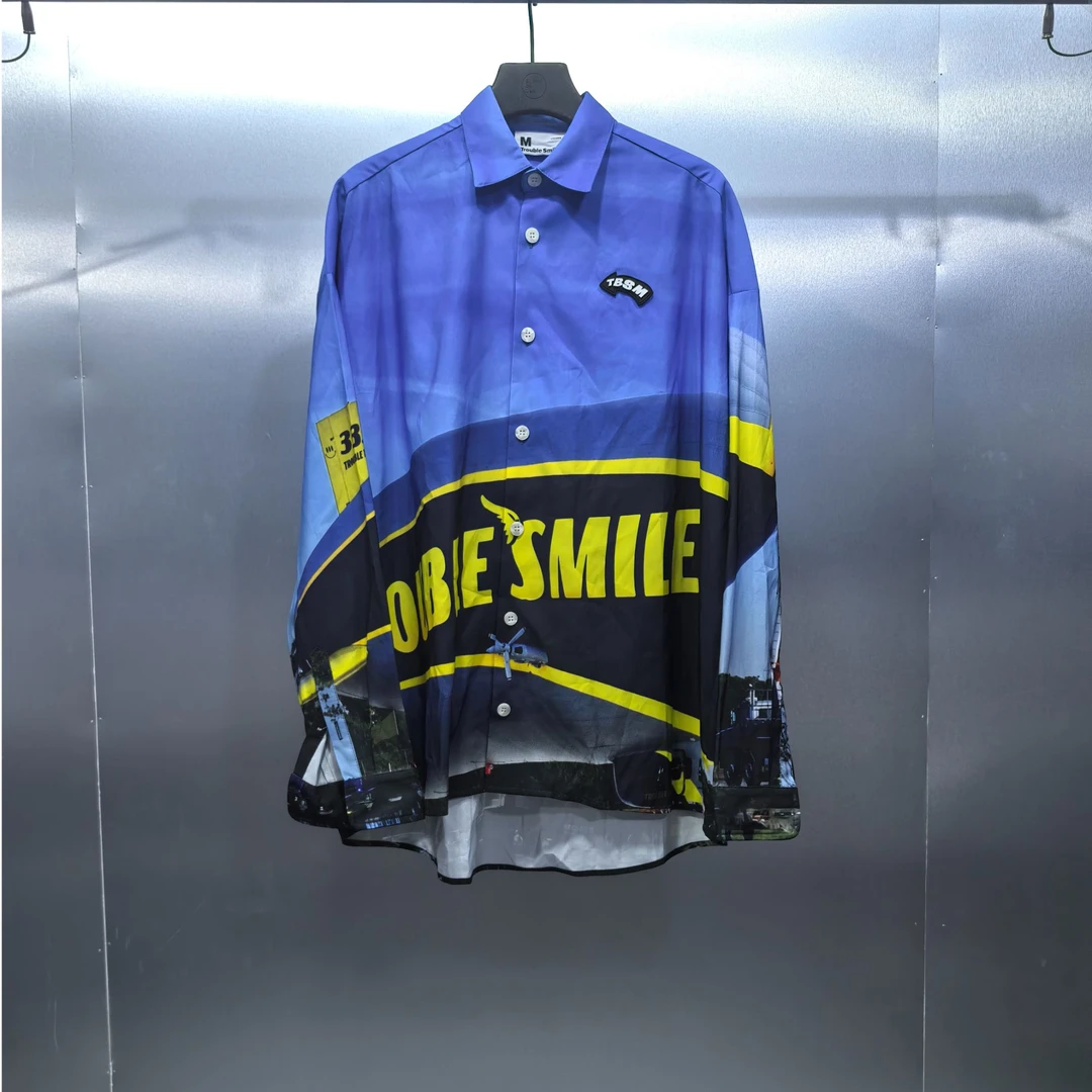 T06-71427-TBS春秋季飞艇印花时尚潮流衬衣