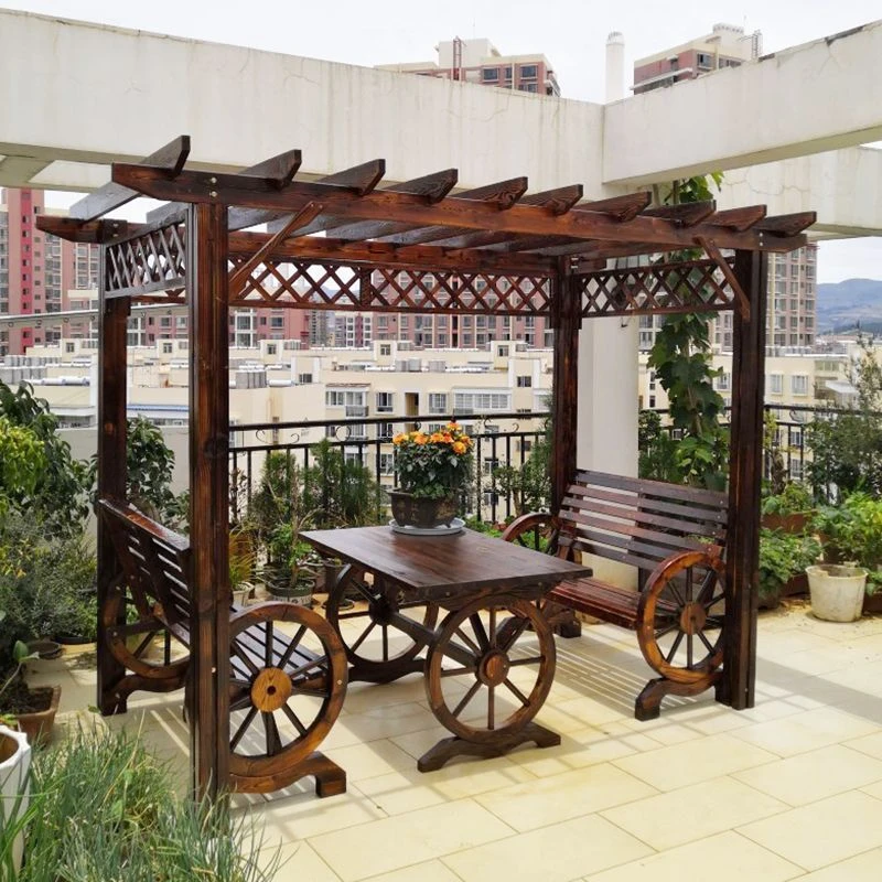 【4133人收藏】室外木屋凉亭庭院户外防腐木葡萄架爬藤架桌椅简易实