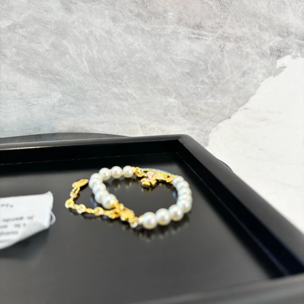 铜合金仿珍珠手链 拼色地球ZZ手链SL2018