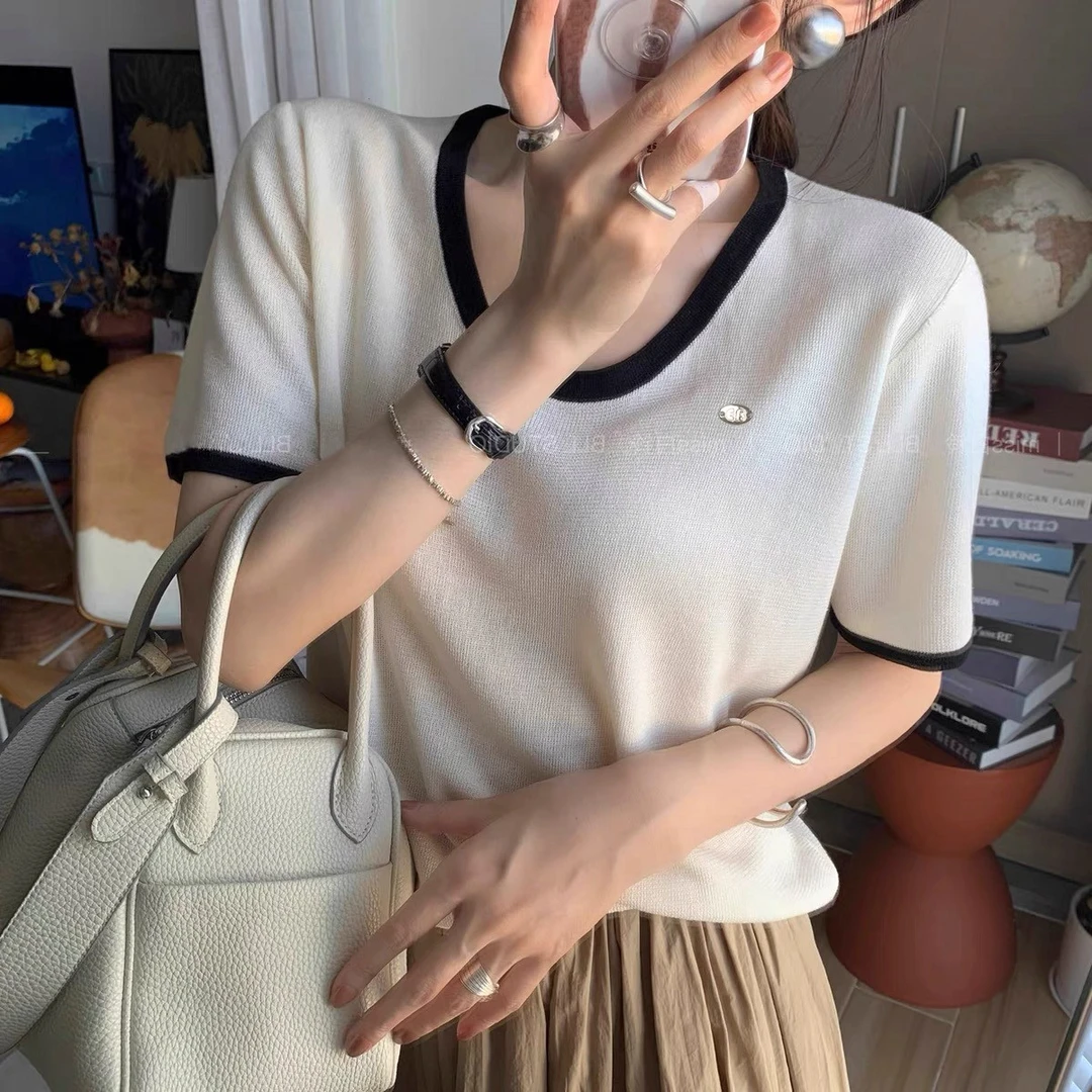 【黑色】3096超柔软新款高品质圆领针织上衣