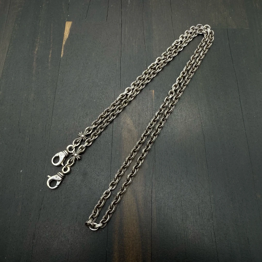 75cm Chrome Hearts 克罗心 新款 双龙虾扣 paperchain 项链