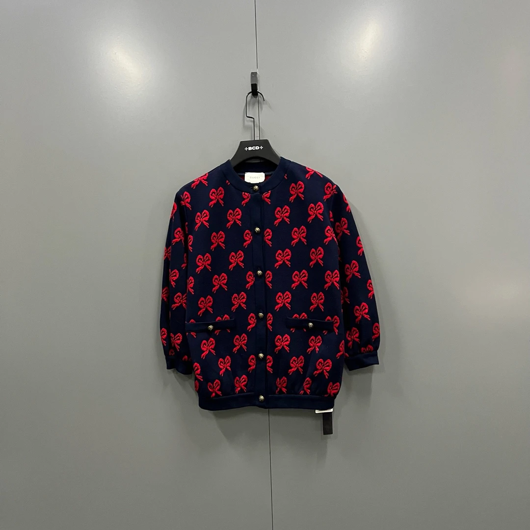 99新 GUCCI/古驰 tt 童装 蝴蝶结满印外套 10码/103312