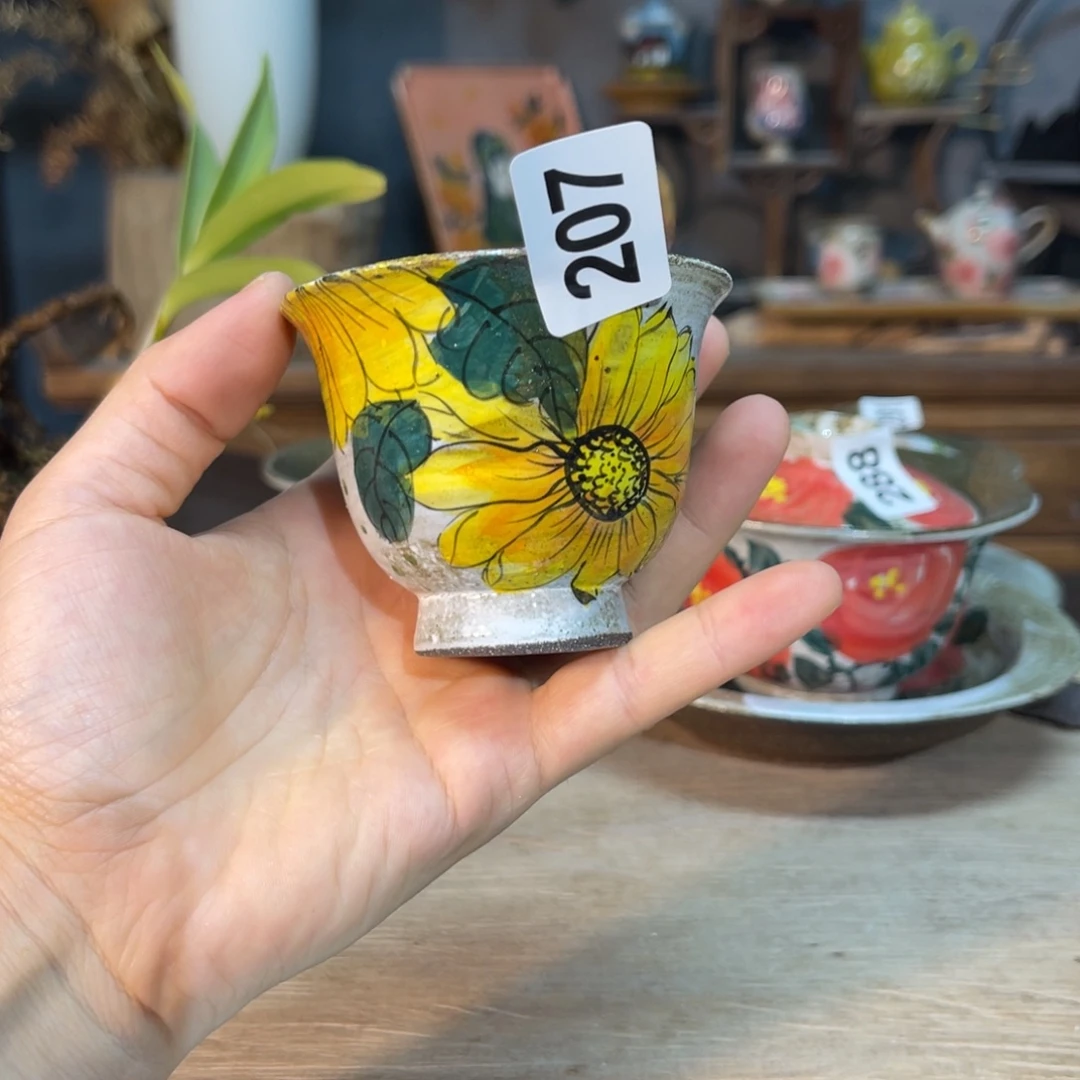 壶素浅陶瓷手工手绘
