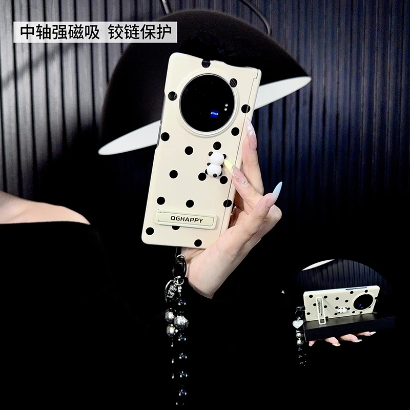 适用vivoxfold3手机壳新款xfold3pro套vivo法式波点蝴蝶结爱心女p