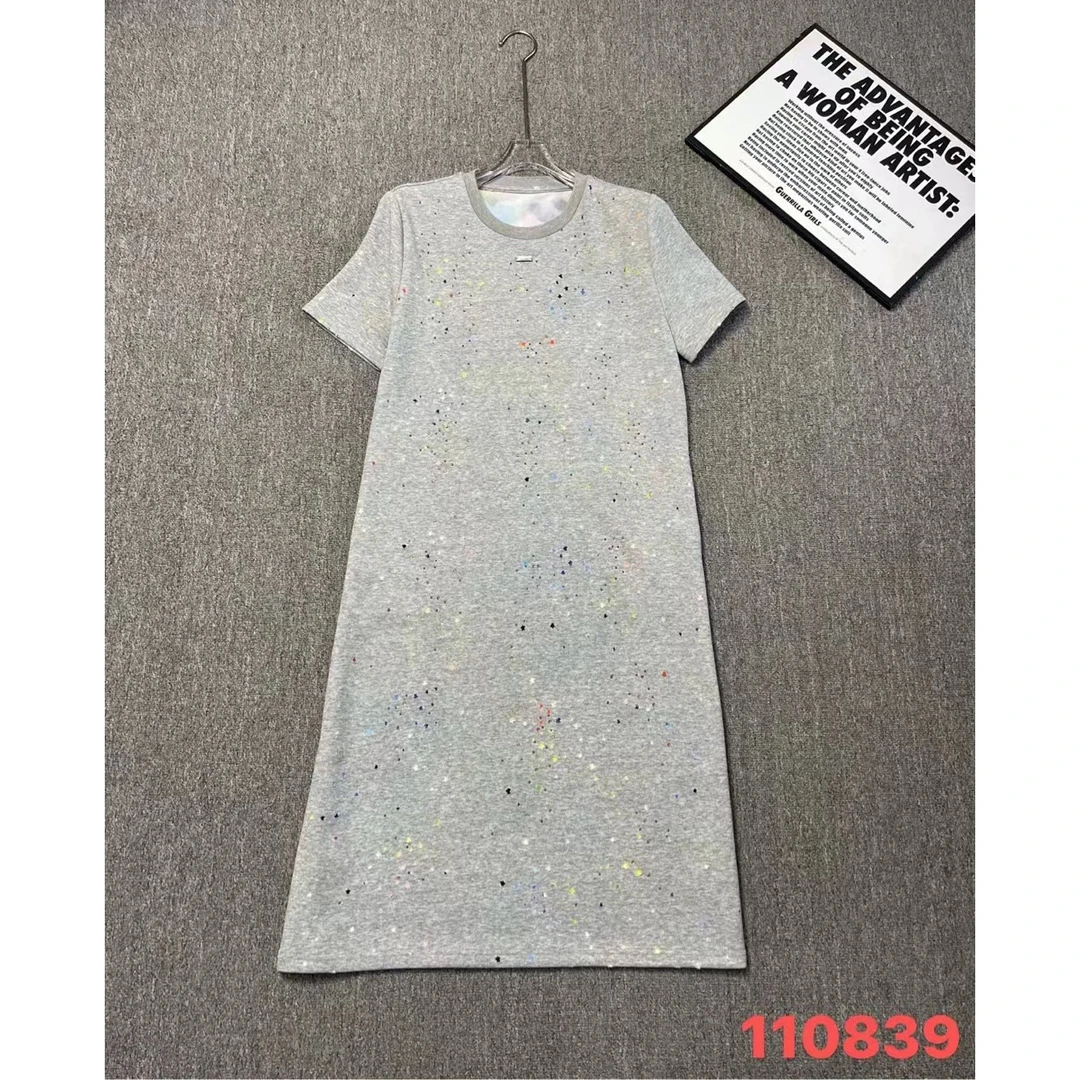 Mozch 【裙长103】彩色烫钻破洞镂空高货小众百搭连衣裙110839