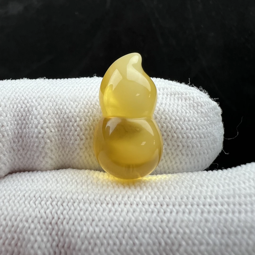 Y5253天然原矿蜜蜡 葫芦11*20.3mm支持复检假一罚十