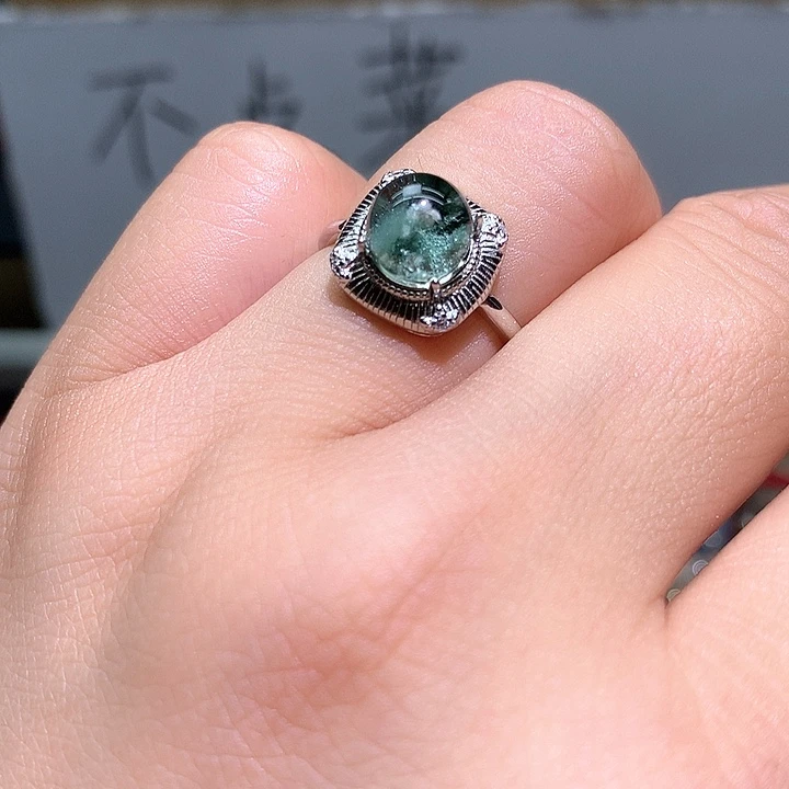 水晶戒指银S925镶嵌水晶洛*i