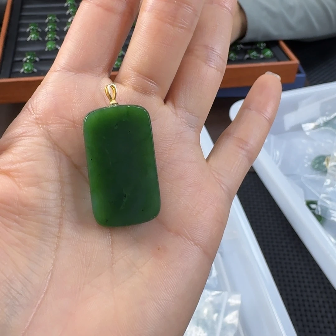 和田玉（碧玉）银S925镶嵌颈饰