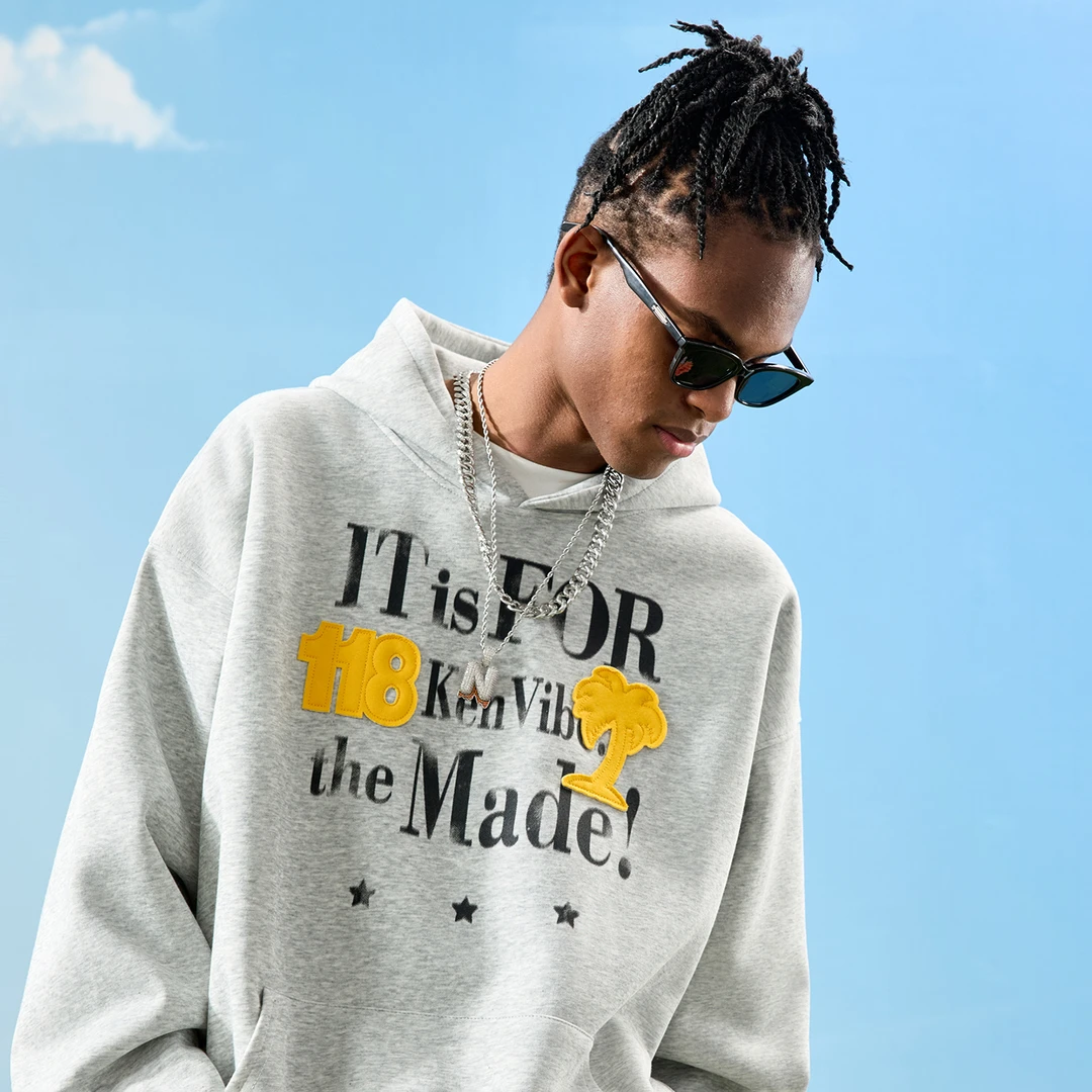 Nuthink美式嘻哈贴布绣字母印花连帽卫衣复古潮牌男女2025秋新款