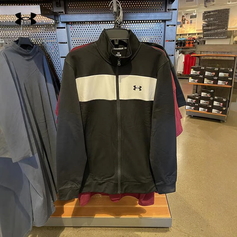 安德玛官方男士秋季外套拼色拉链休闲运动长袖卫衣夹克 1379875