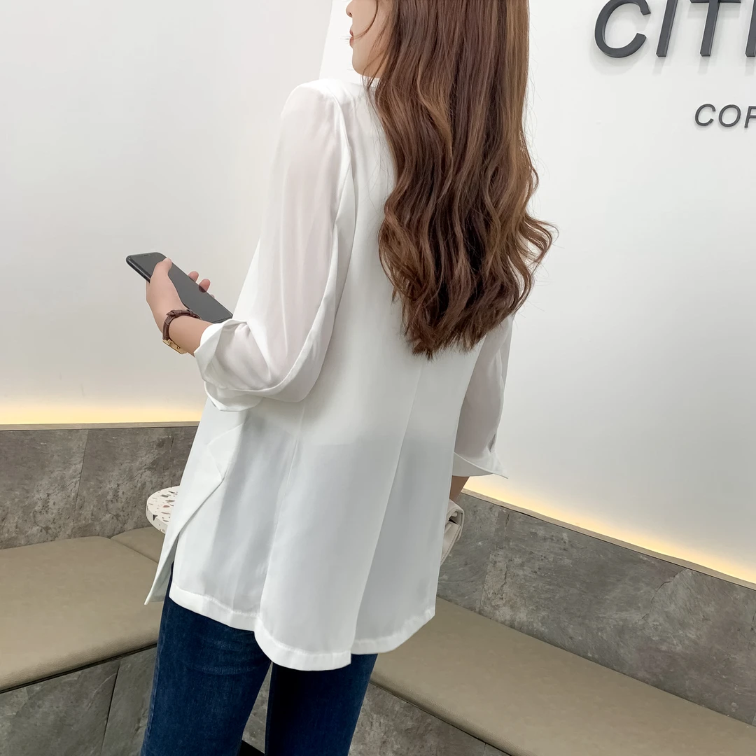 雪纺开衫女防嗮夏季白色韩版衬衫休闲气质时尚黑色开衫透气薄款女