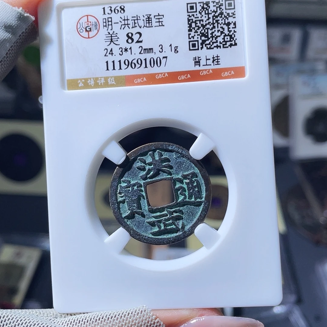 铜小瑶，精品洪武背桂，评级码1007