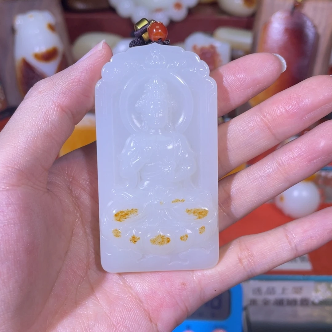 破***。和田玉未镶嵌挂件