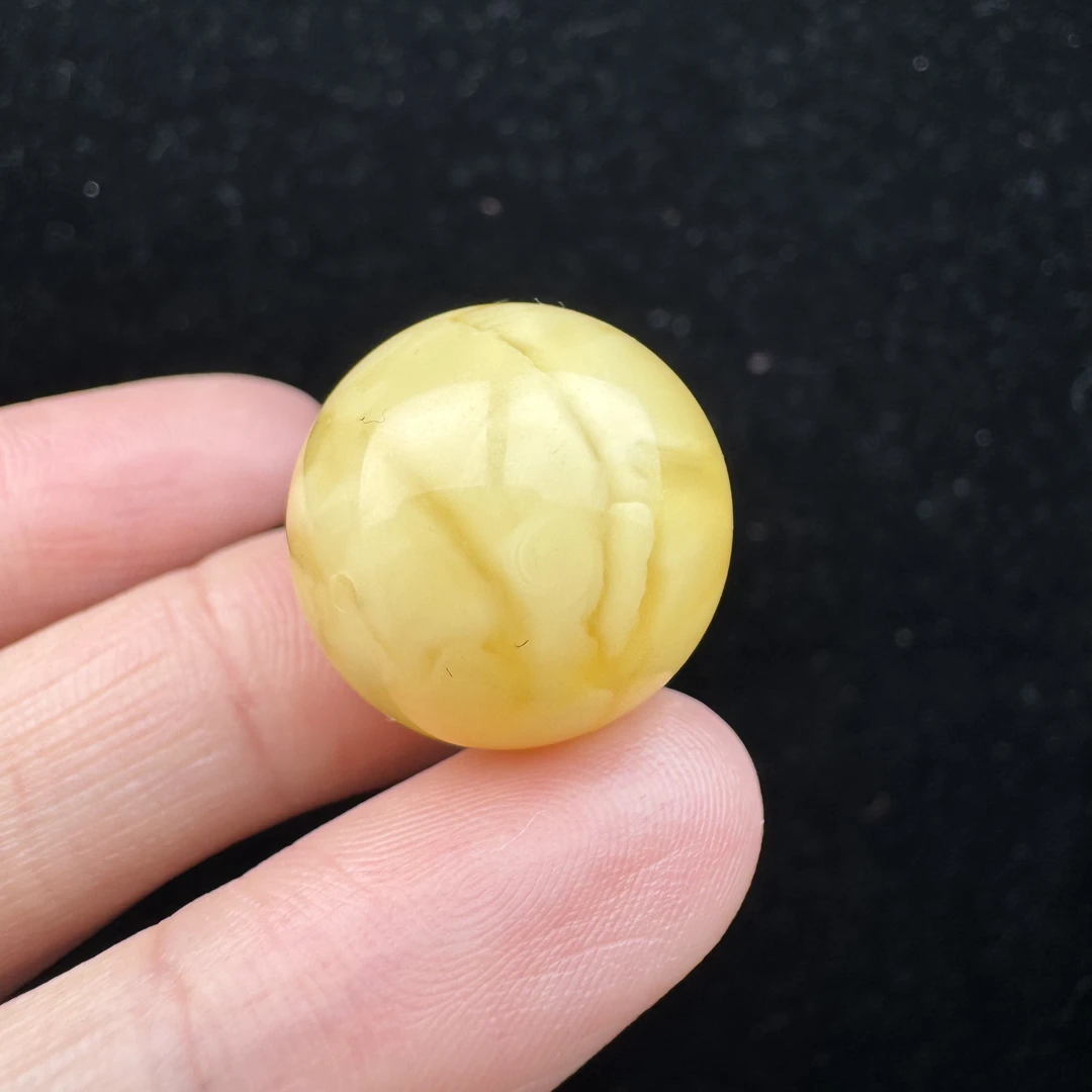 A1871天然俄料蜜蜡单珠18.7mm 支持鉴定 假一罚四