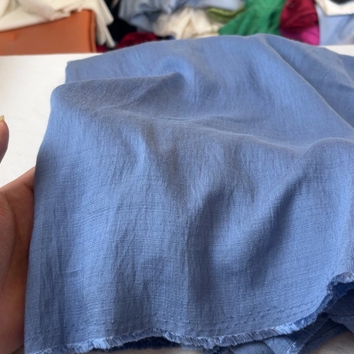 棉混纺浅蓝色麻棉2米
