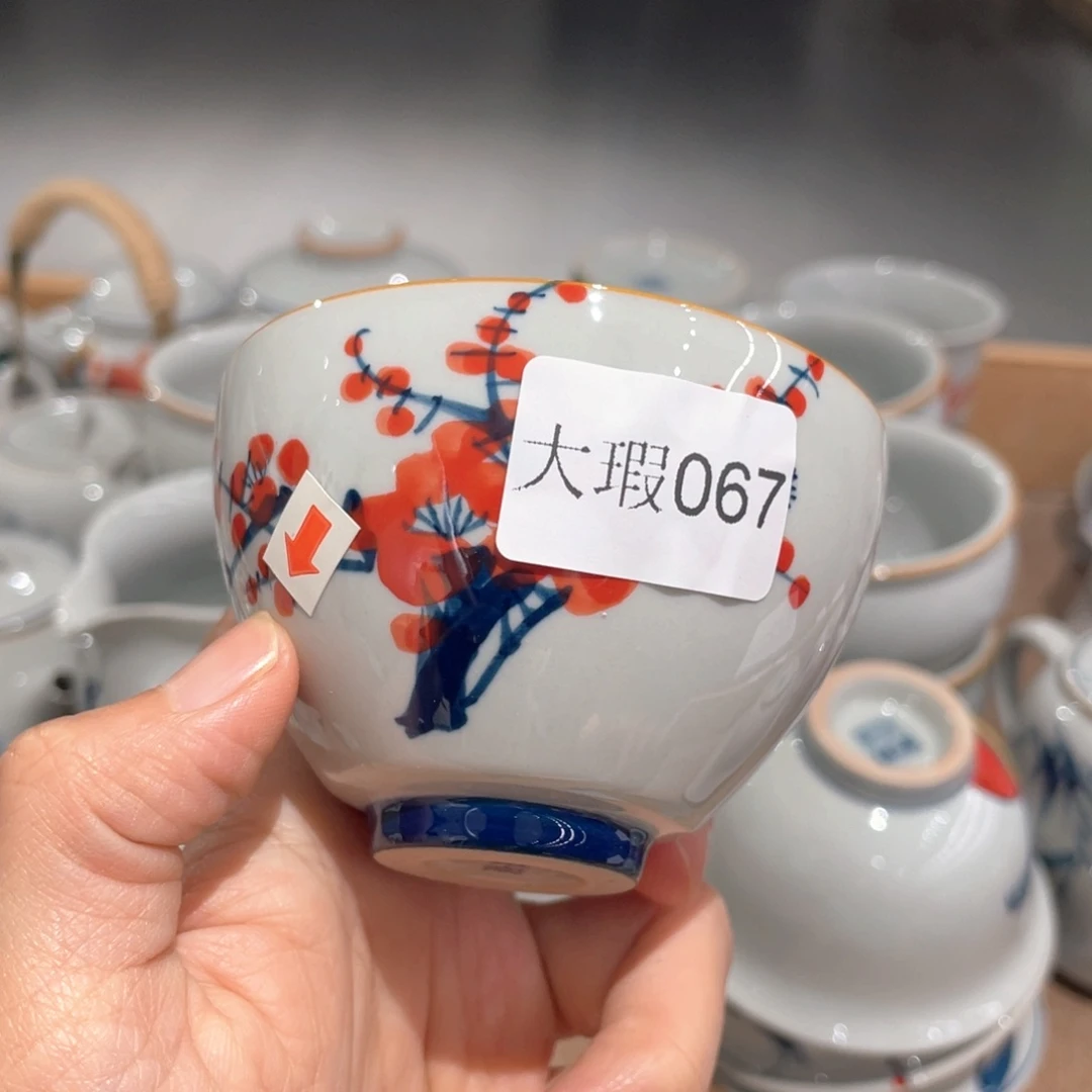 釉下彩纯手绘有瑕