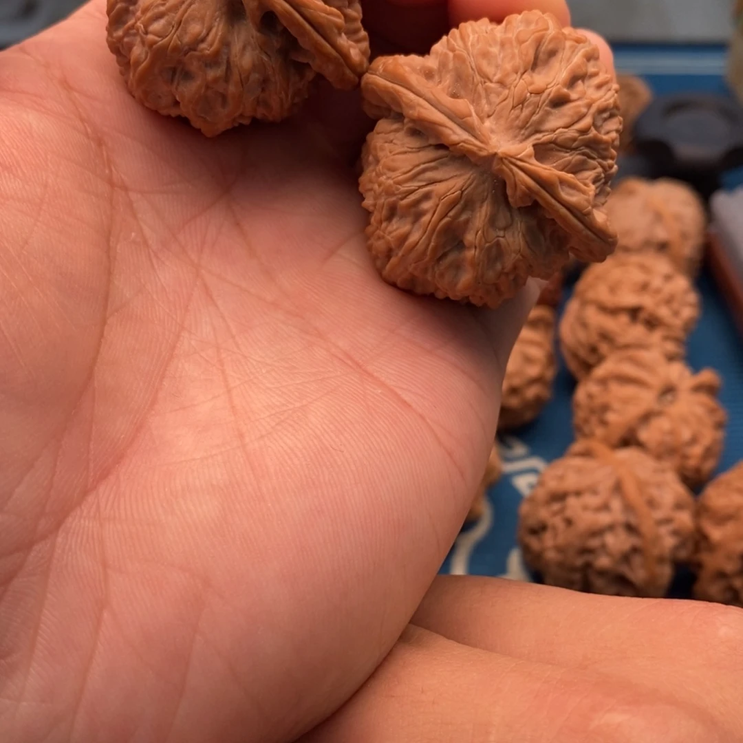 S***顺桃核吊坠文玩核桃手把件白狮子