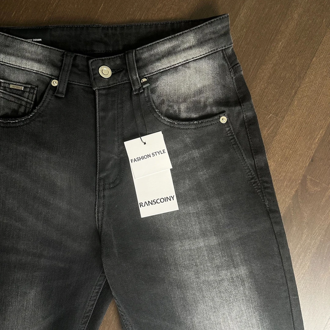 RR410FF Ursimaun Fera MB 复古磨白修身直筒黑色系牛仔长裤