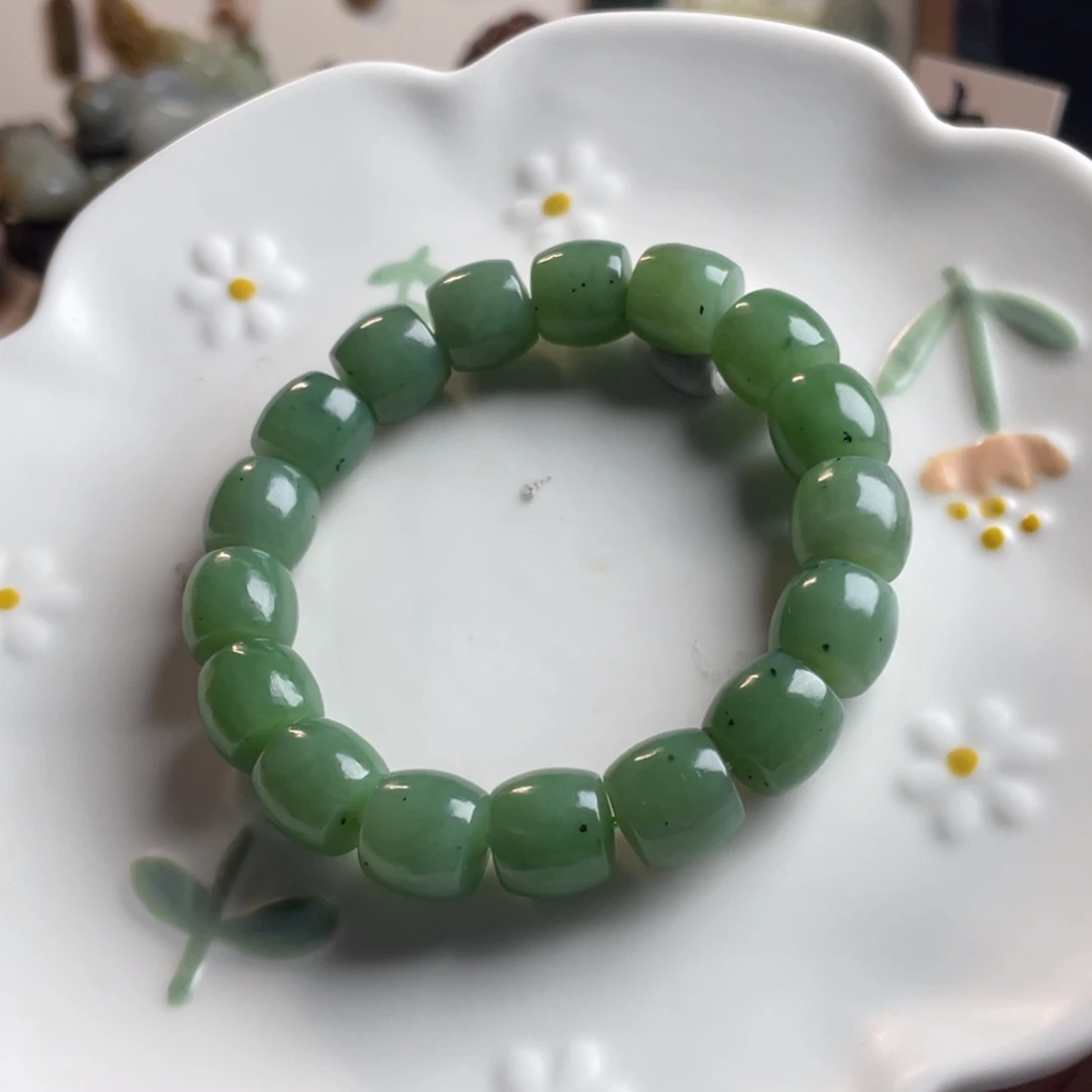 和田玉未镶嵌手链卡12碧玉