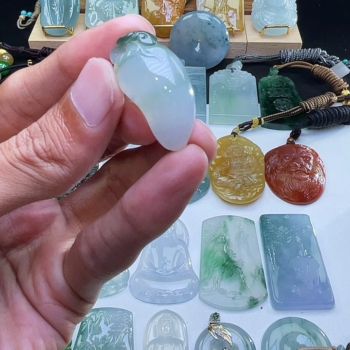 散珠翡翠翡翠福瓜挂件