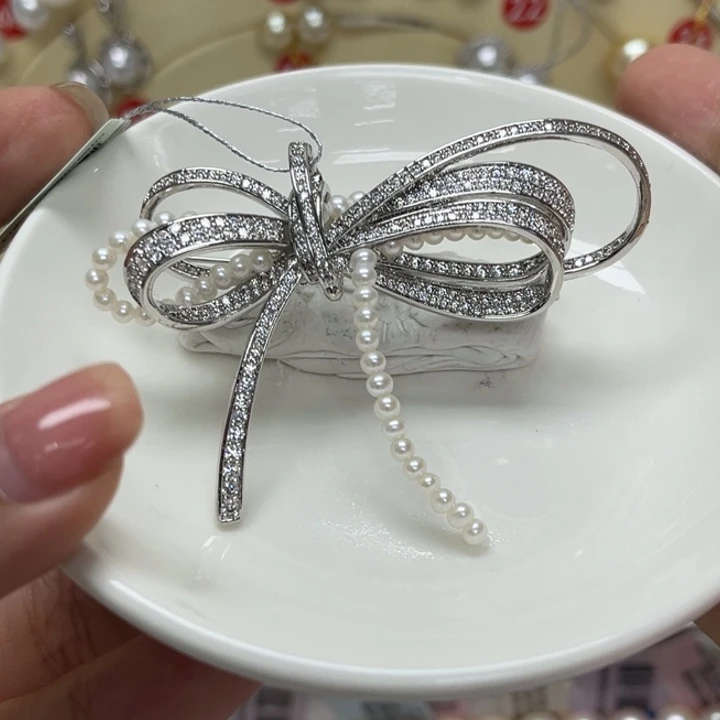 海水珍珠胸饰未镶嵌淡水珍珠胸针155