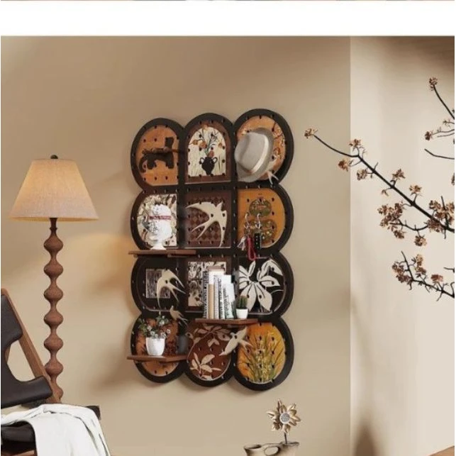 现代木雕创意洞洞板挂饰装饰画 客厅餐厅背景壁饰挂画玄关869