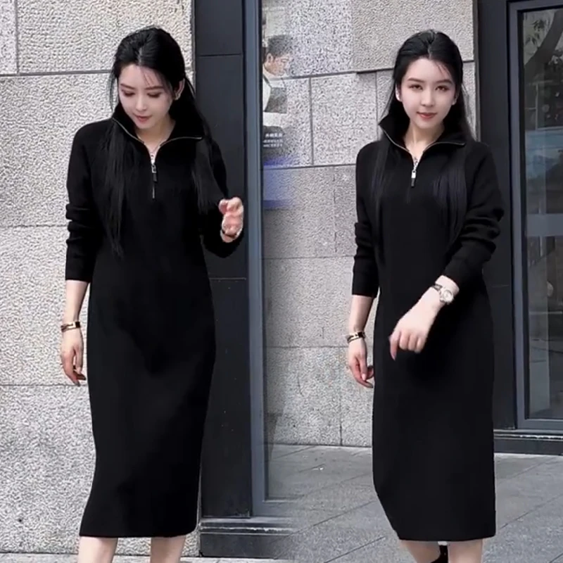 2025秋冬新款时尚显瘦气质网红高档洋气女高级百搭宽松大码连衣裙