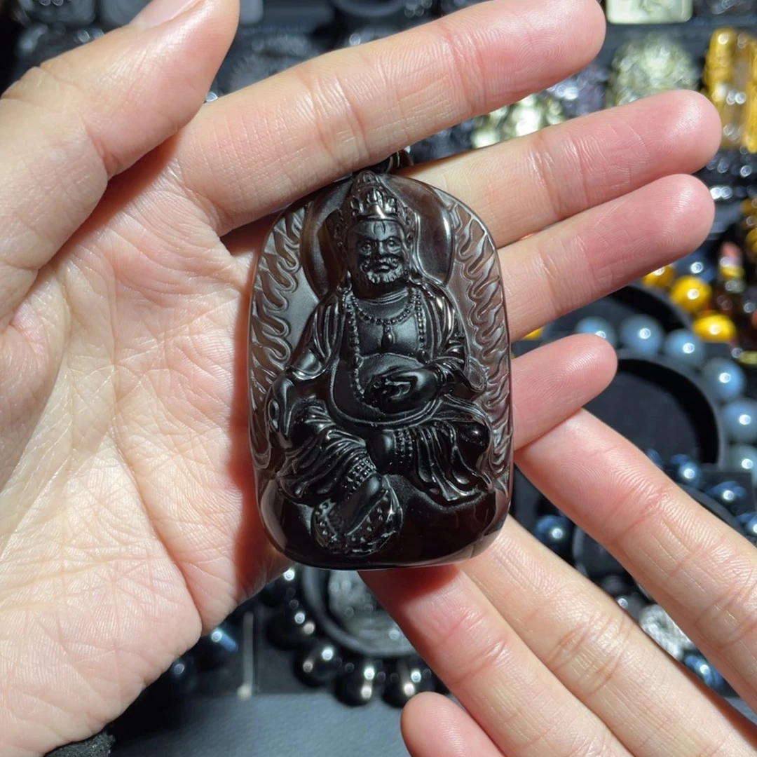 黑曜岩吊坠(赠链)未镶嵌淡*