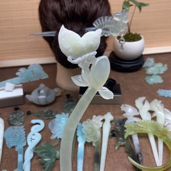 蛇纹石玉未镶嵌发簪