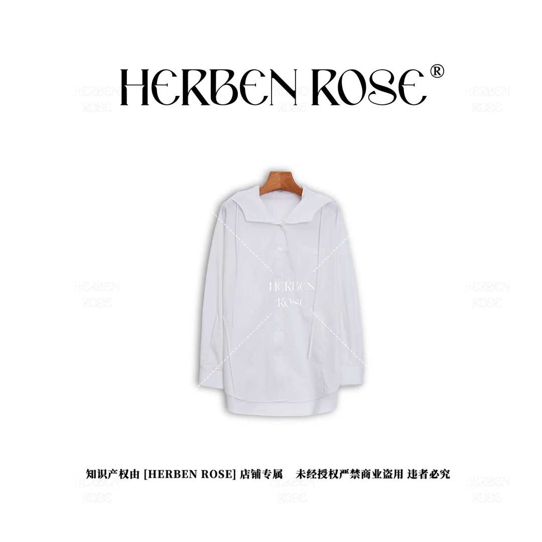 【HERBEN】2025春季新款长袖连帽衬衫 532704