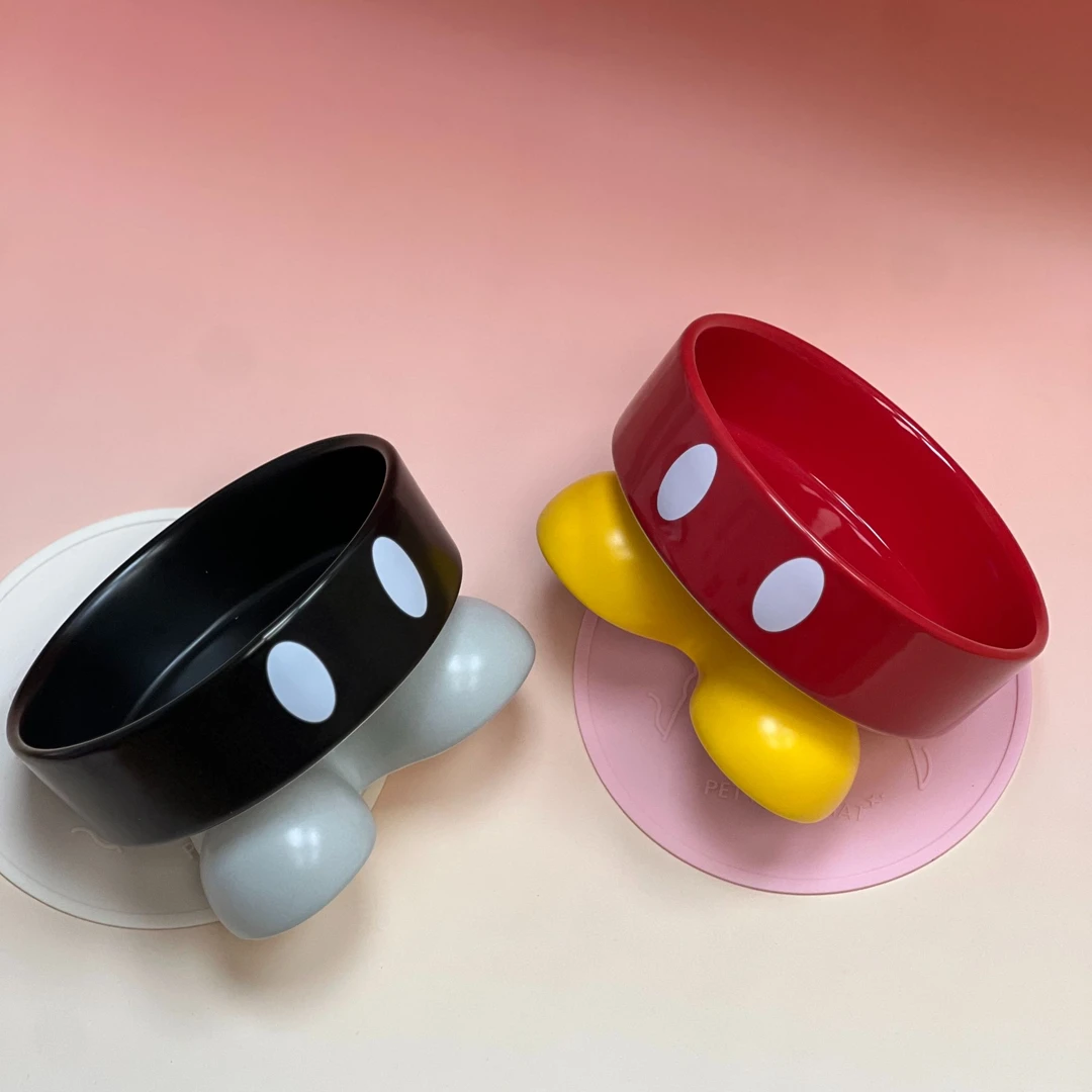 petparty宠物碗大碗陶瓷碗猫碗狗碗防滑高脚防黑下巴一体宠物碗