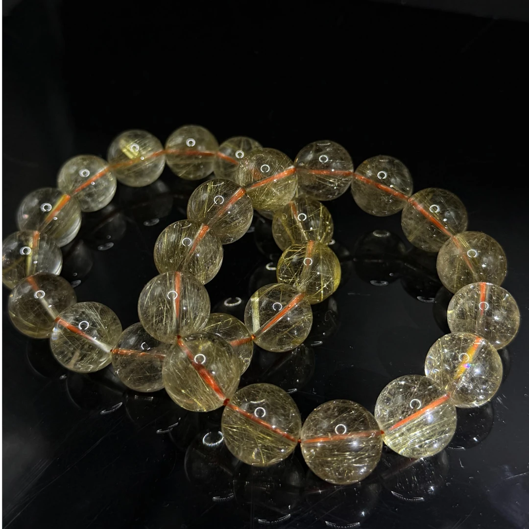 天然高品质透体维纳斯发晶手串 K9218  多样性发其一