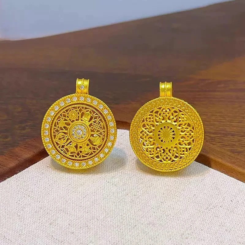 【先鉴后发+国检证书】月光石可旋转八宝罗盘aaa19