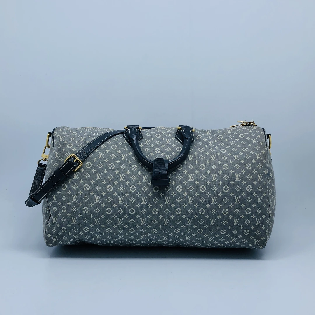 99新 LouisVuitton/路易威登 灰色丹宁旅行袋/4609号 45寸