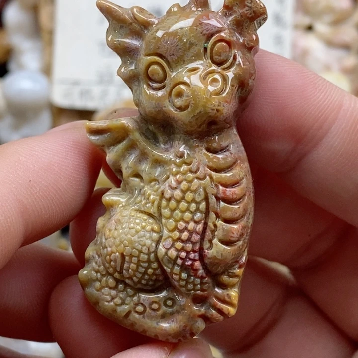 颈饰未镶嵌硅化珊瑚（珊瑚玉）