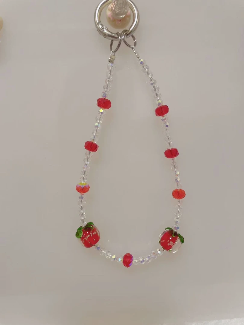 清新风格夜光柿柿如意手机链短款斜挎手腕挂饰