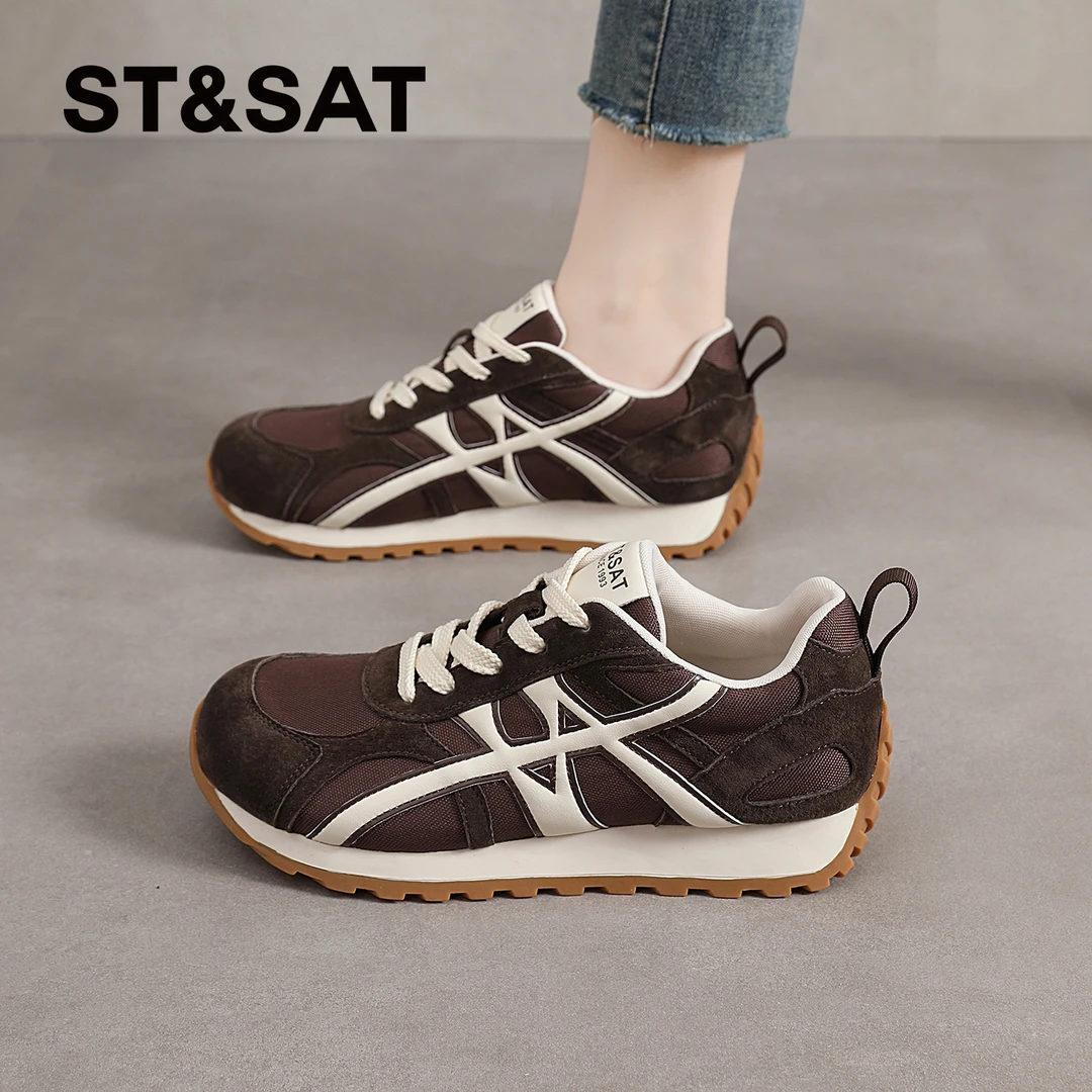 星期六小个子德训鞋女2025新款秋季爆款休闲运动鞋女士复古阿甘鞋