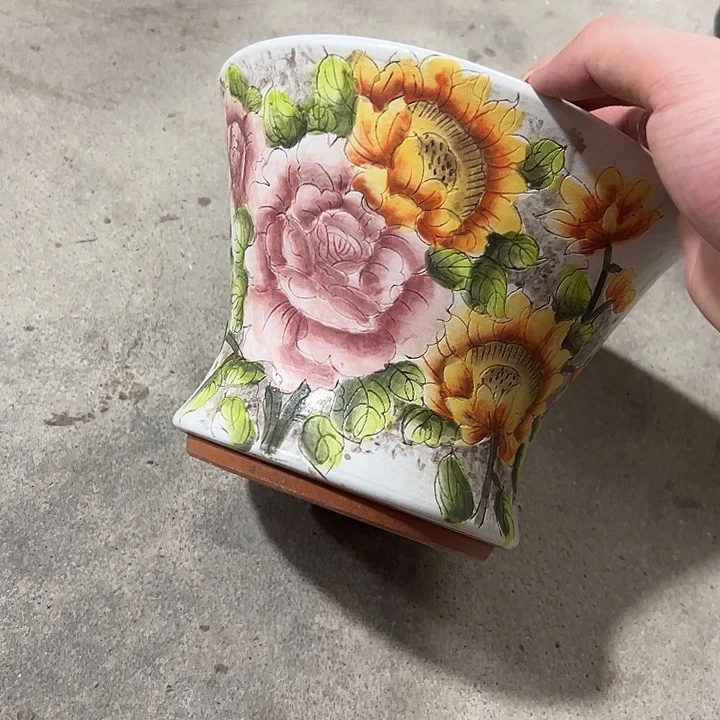 景德镇手绘花盆满38包邮偏远地区除外