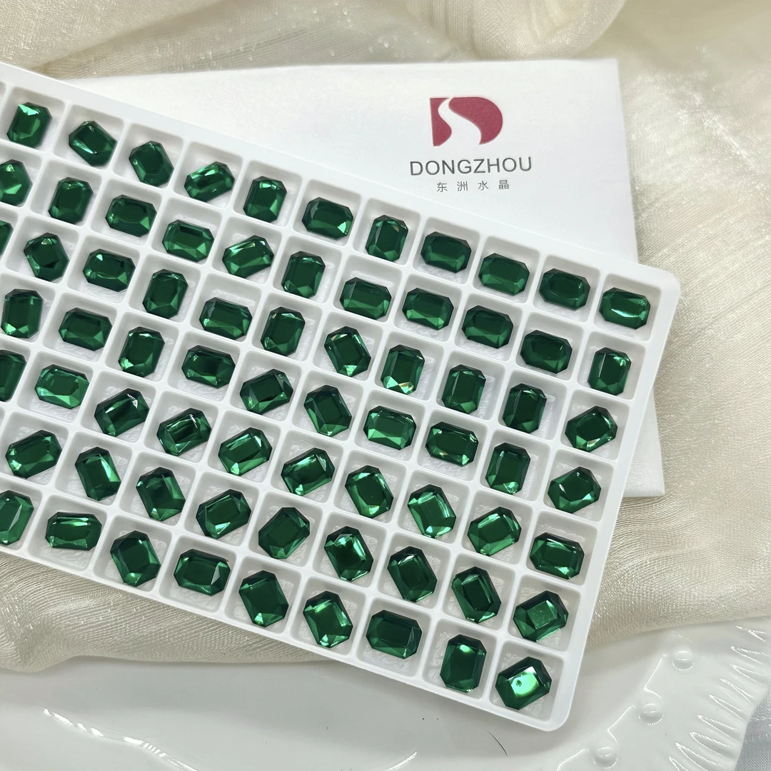 【东洲平底6*8八角】新款美甲饰品超闪手工美甲钻指尖多切面平底钻