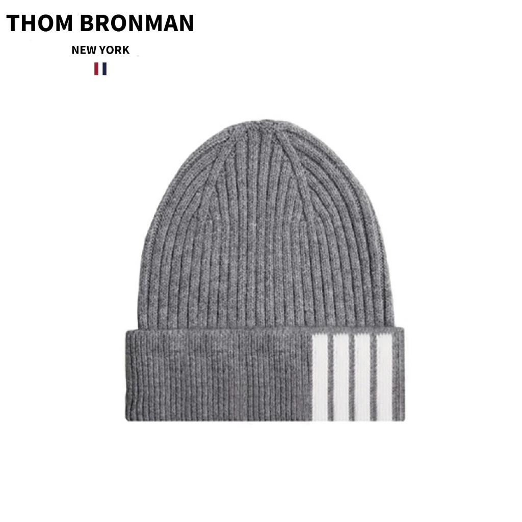 TB【官方正品】汤姆布郎THOMBRONMAN羊x绒四条纹针织帽毛线保暖秋冬