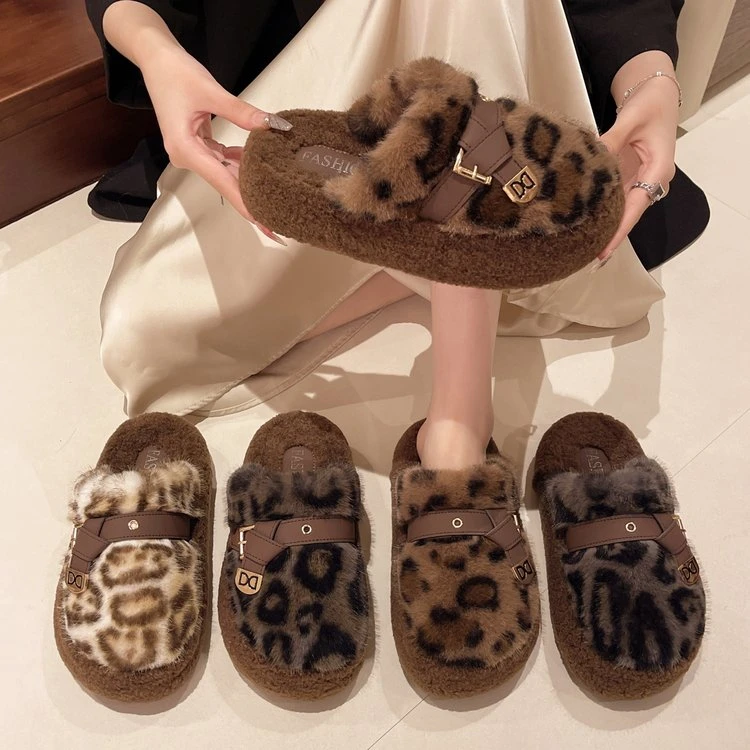 毛毛拖鞋女秋冬款外穿软底保暖棉拖鞋子网红仙女风厚底防滑包头拖