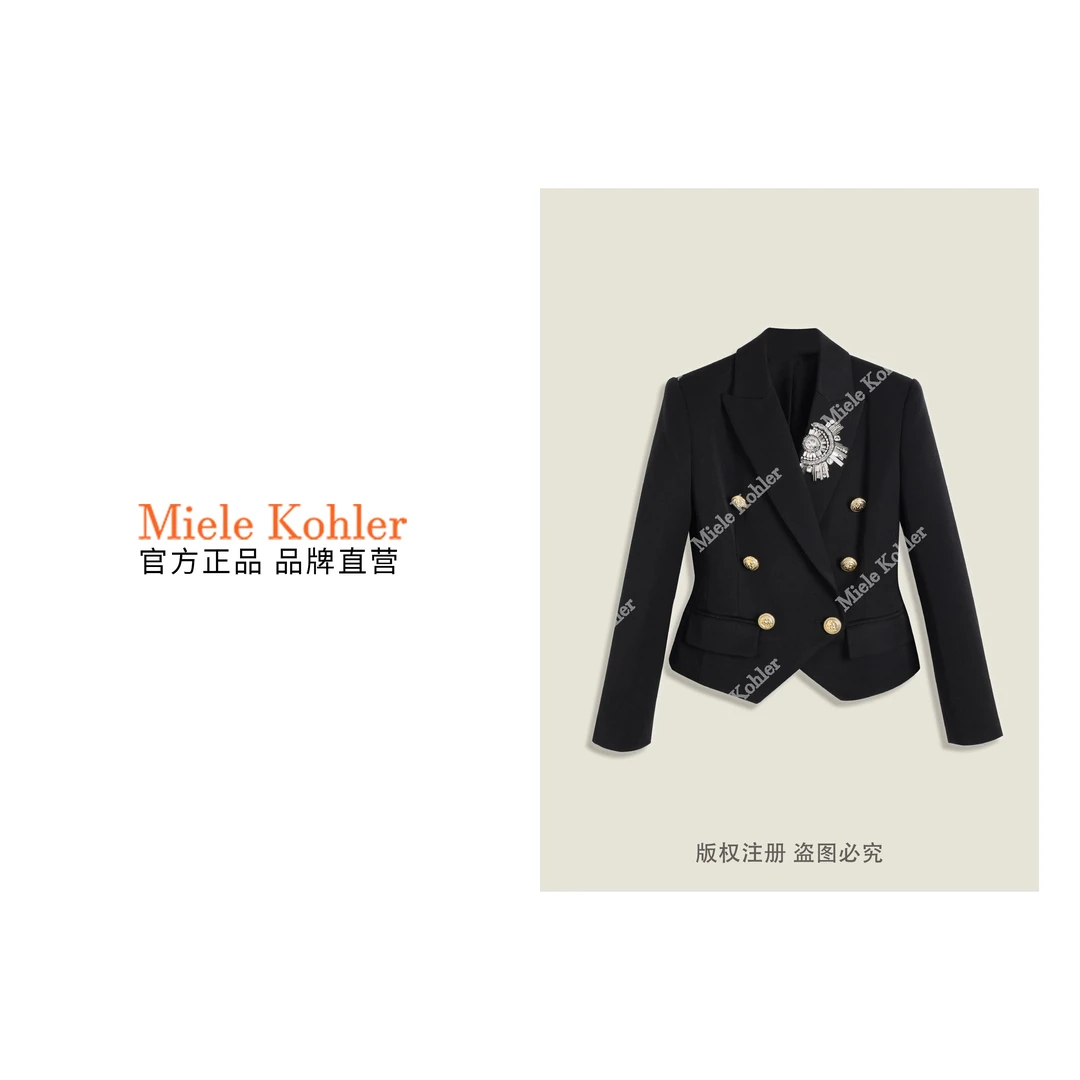 新款时尚高级感气质重工水钻西装外套MKKQ621034【澳门小源同款】