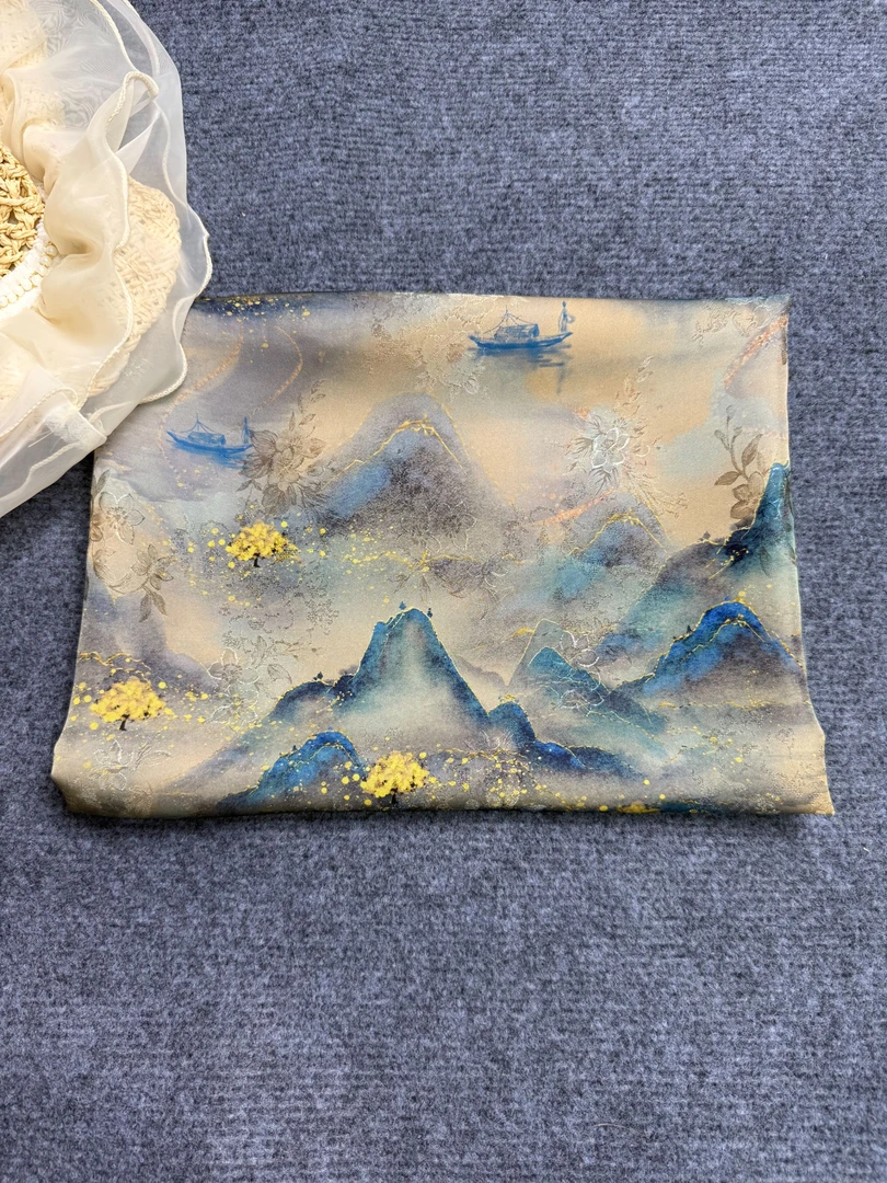 千里江山  香云纱花萝 厚度40姆米   宽幅140cm